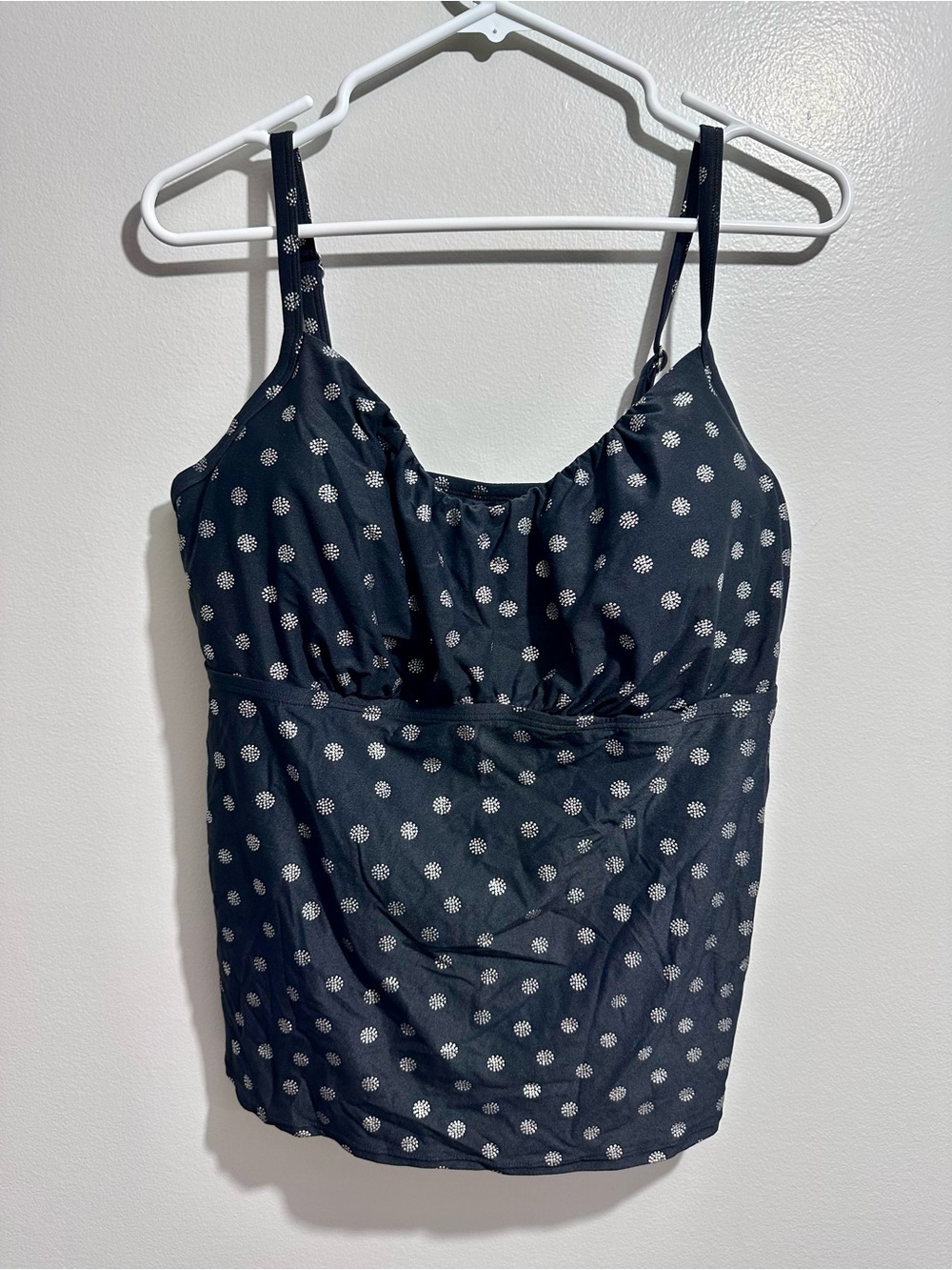 Apt. 9 Black with White Daisy Dot Tankini Set Size 1X (1301)